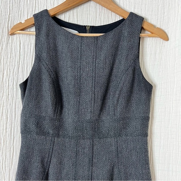 Kelly & Diane Gray Sheath Suiting Dress Paisley Sleeveless Textured Size 4 - Picture 3 of 5